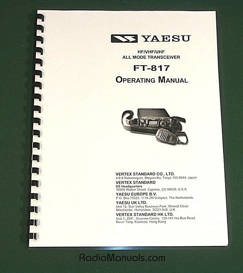 Yaesu FT-817 Operating Manual - Click Image to Close